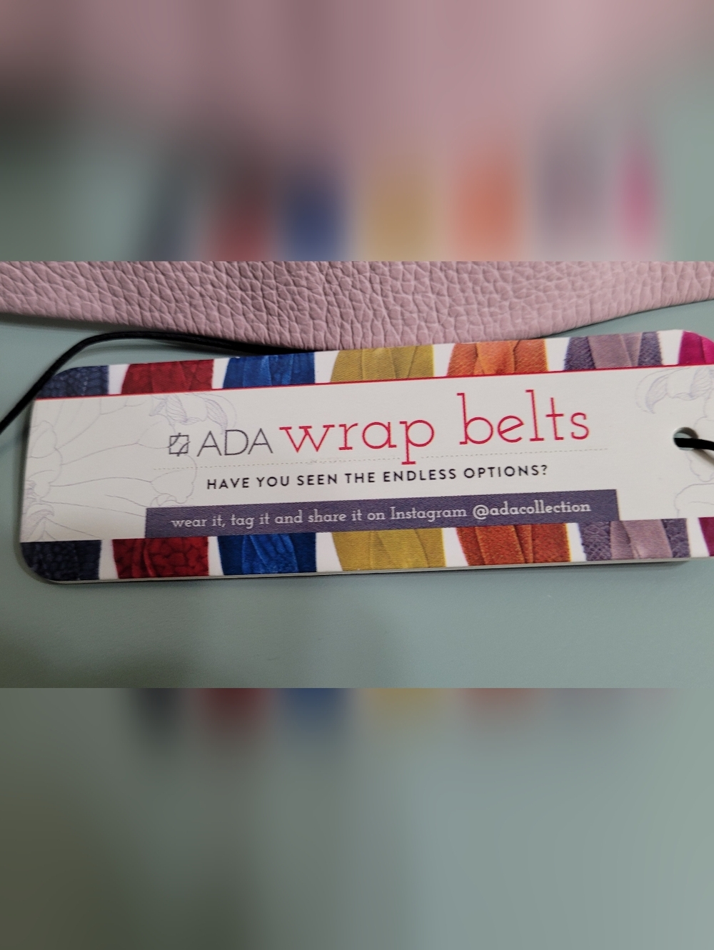 ADA Collection, Blush Pink Leather Wide Wrap Obi Statement Belt, One Size - Picture 2 of 4